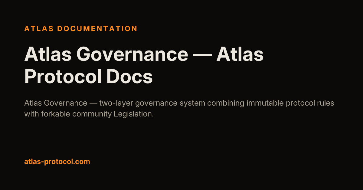 Atlas Governance — Atlas Protocol Docs