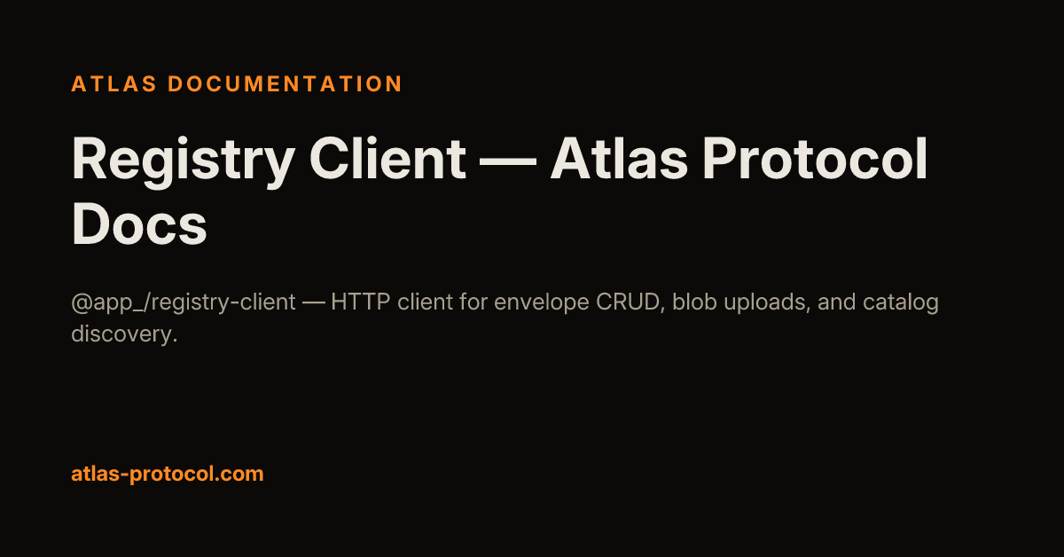 Registry Client — Atlas Protocol Docs