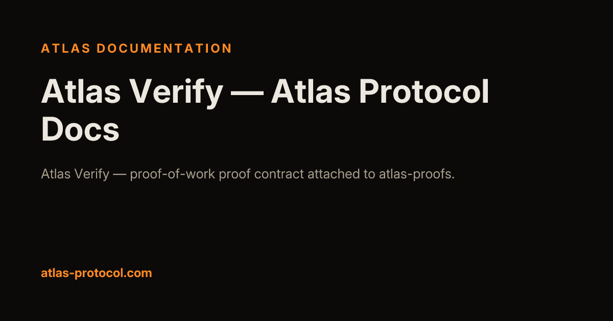 Atlas Verify — Atlas Protocol Docs